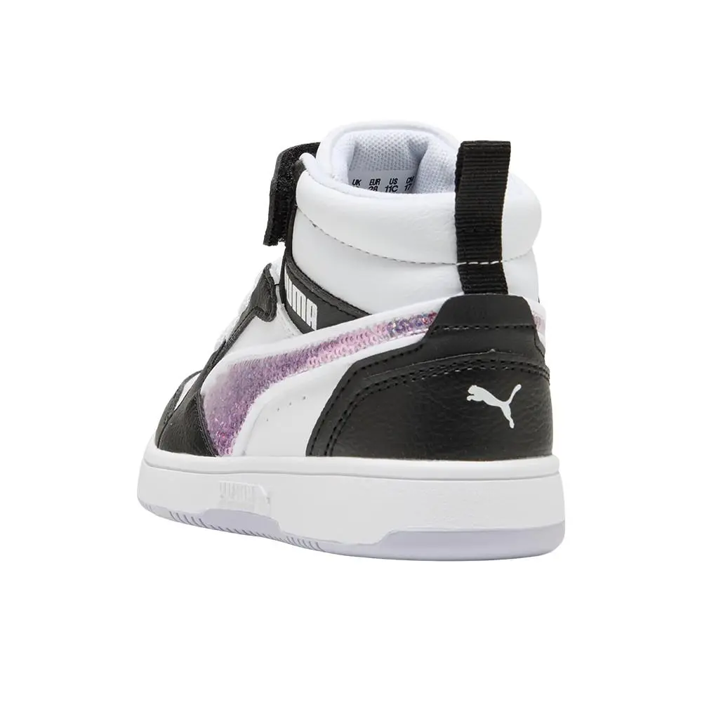 Puma shoes - PUMA Rebound V6 Sequins High Top  Toddler - 40578601 - White (UPC: 198555737981) 5