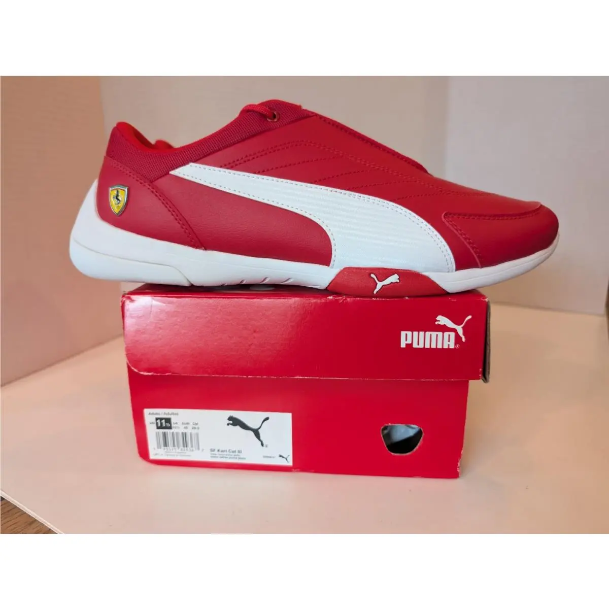 Puma Scuderia Ferrari x Kart Cat 3 Size 11.5 Adult. Rosso Corsa