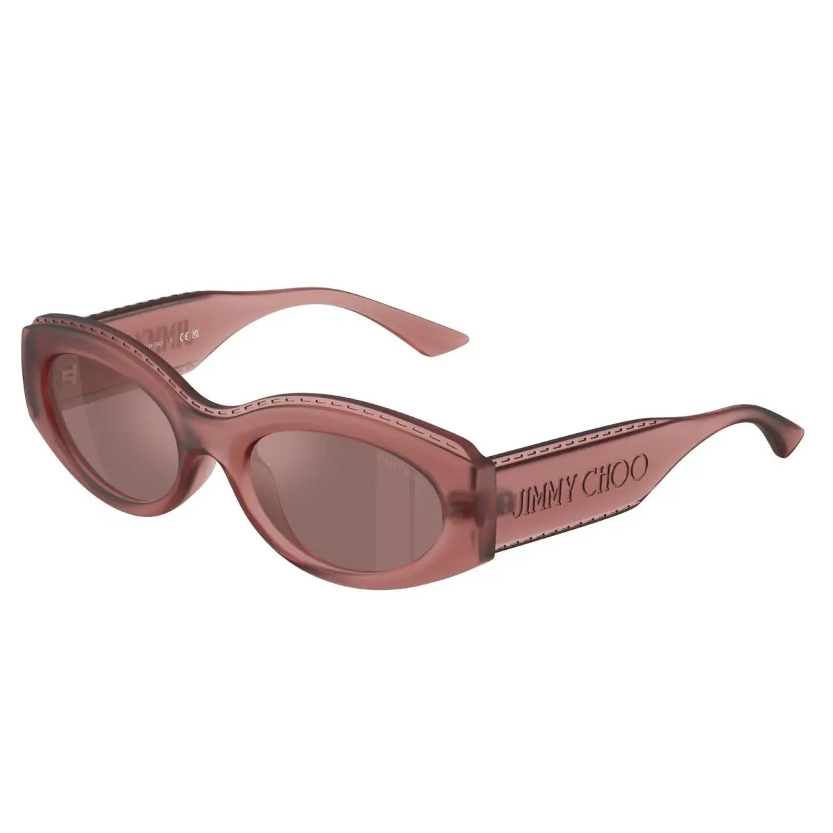 Jimmy Choo JC6002U 50946G Transp Pink Brown Mirror Silver 54mm Womens Sunglasses