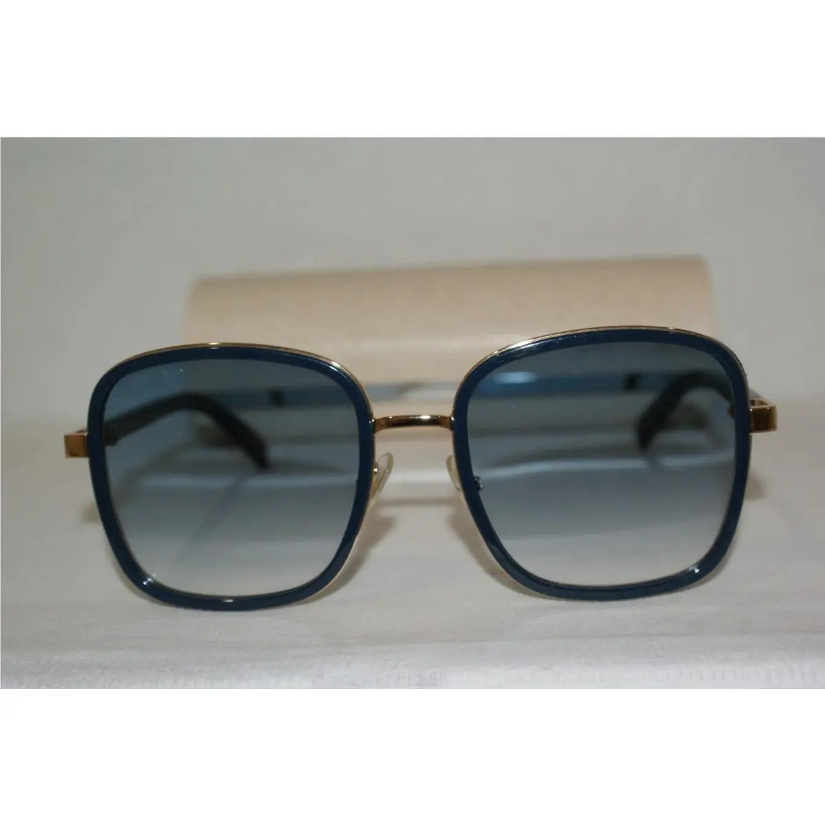 Authent Jimmy Choo Sunglasses Elva/s Blue Gold KY208 54-20 W Origin Case