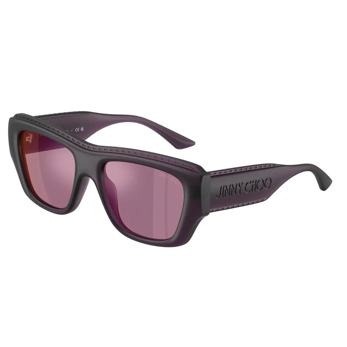 Jimmy Choo JC6003U 5092LB Transp Prune Violet Mirror Pink 54mm Womens Sunglasses
