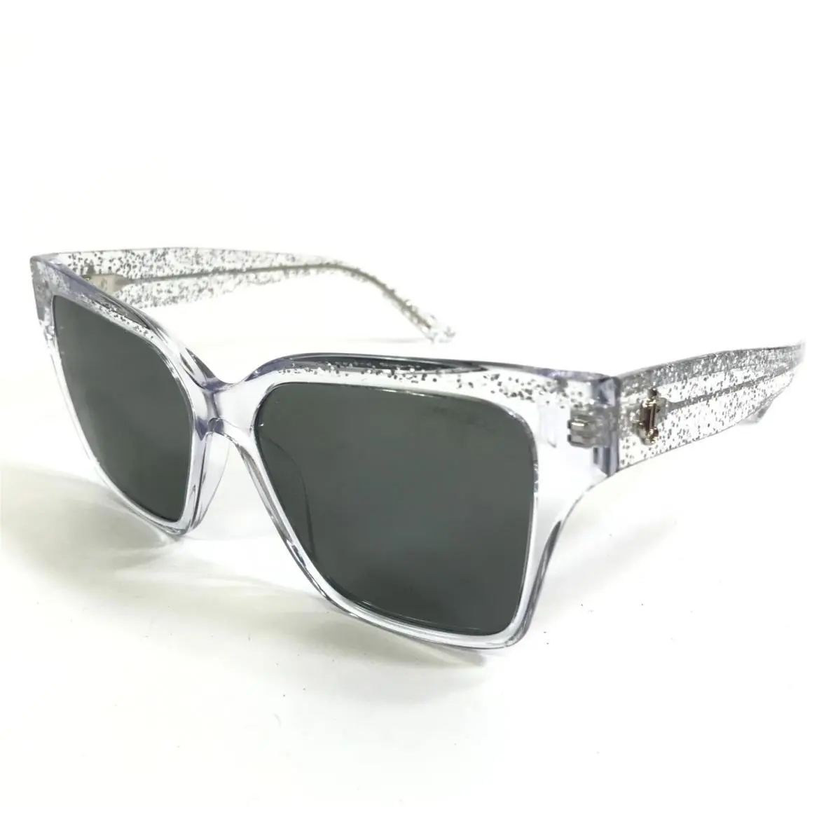 Jimmy Choo Sunglasses JC5003 5037/6G Crystal Glitter Frames Silver Mirror Lenses