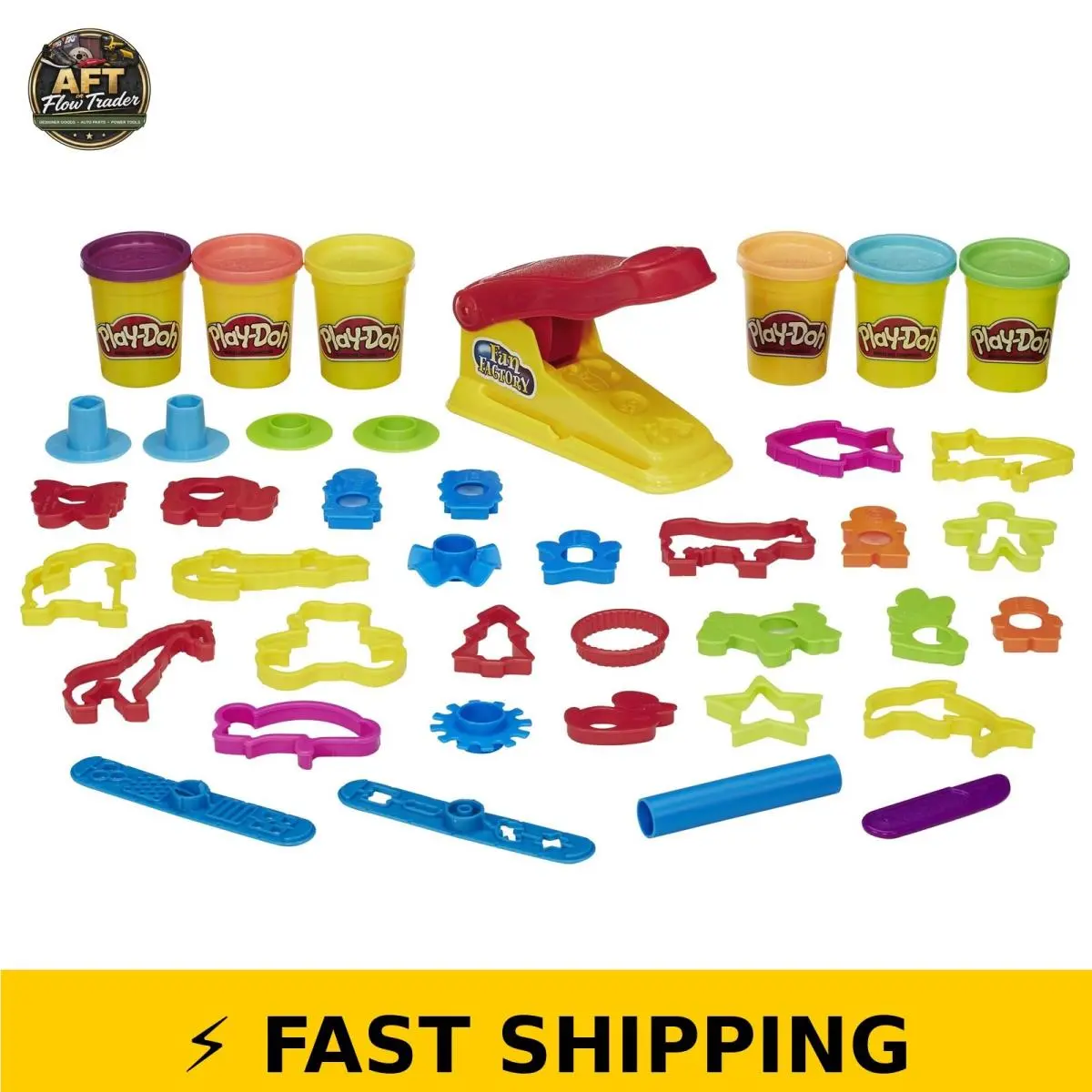 Play-doh Fun Factory Deluxe Set with 31 Tools 6 Cans