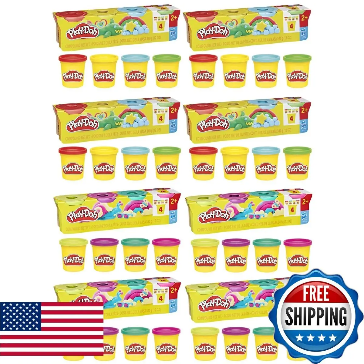 Play-doh G3404 4 Pack 32 Cans 3 Ounce Modeling Compound
