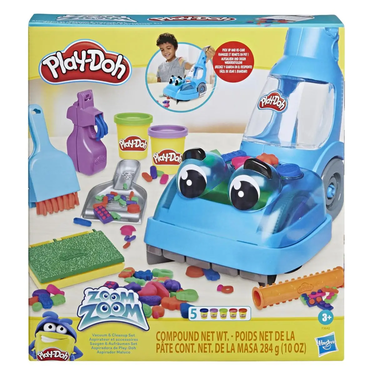 Play Doh Vacuum Cleaner Set with 5 Colors and 6 Accessories