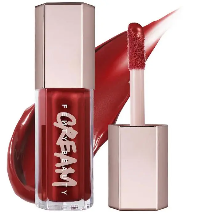 Gloss Bomb Cream Color Drip Lip Cream 5 Shades 0.3oz/9mL Fruit Snackz - berry red by Fenty Beauty
