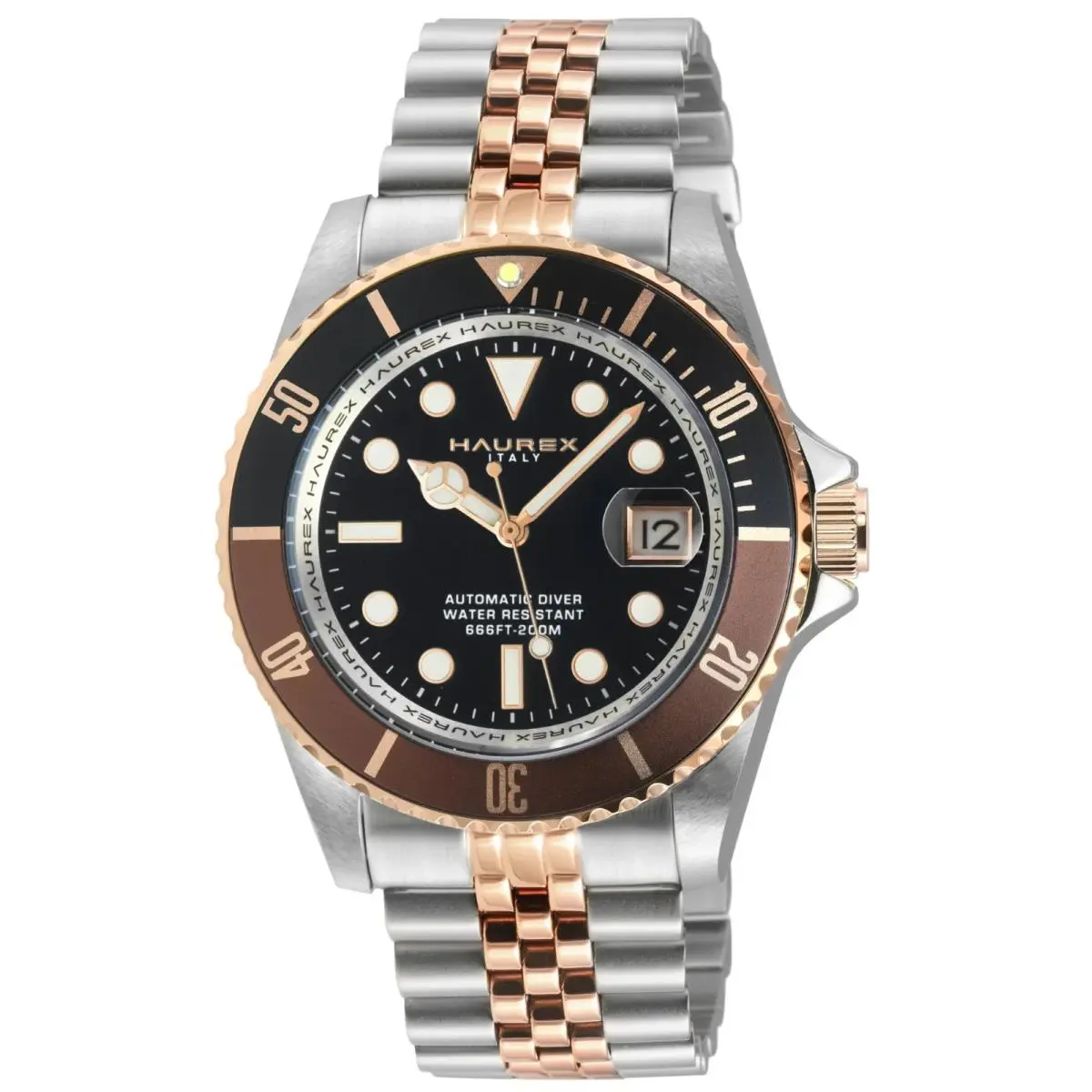 Haurex Italy Men`s 4R514UBB Eterno Automatic Two Tone 316L Stainless Steel Watch