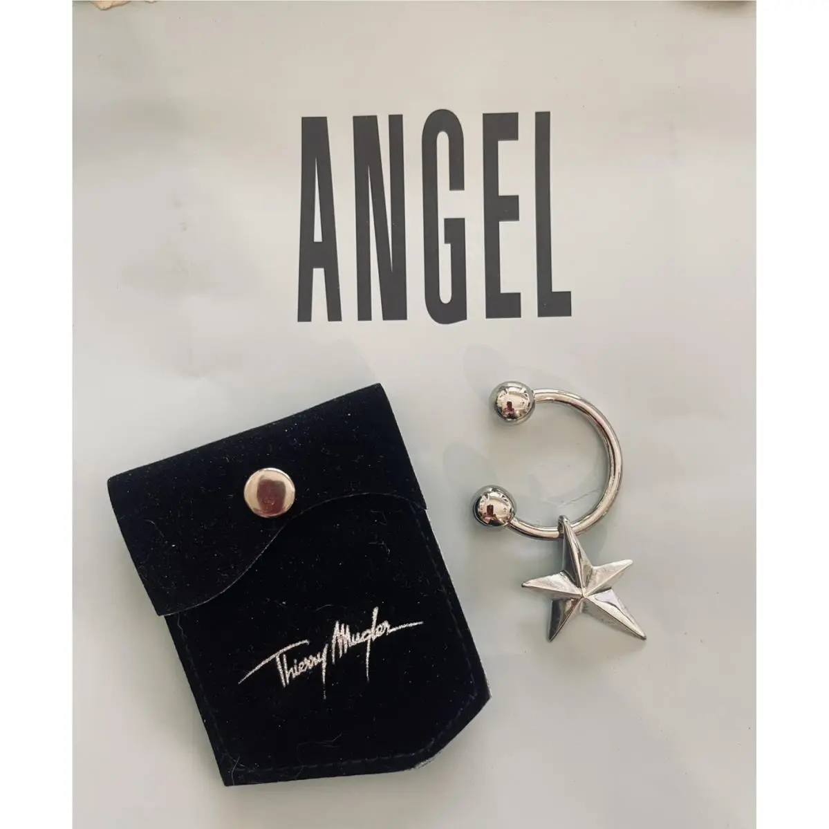 Thierry Mugler Angel Star Key Chain with Pouch Vintage 2002 Rare