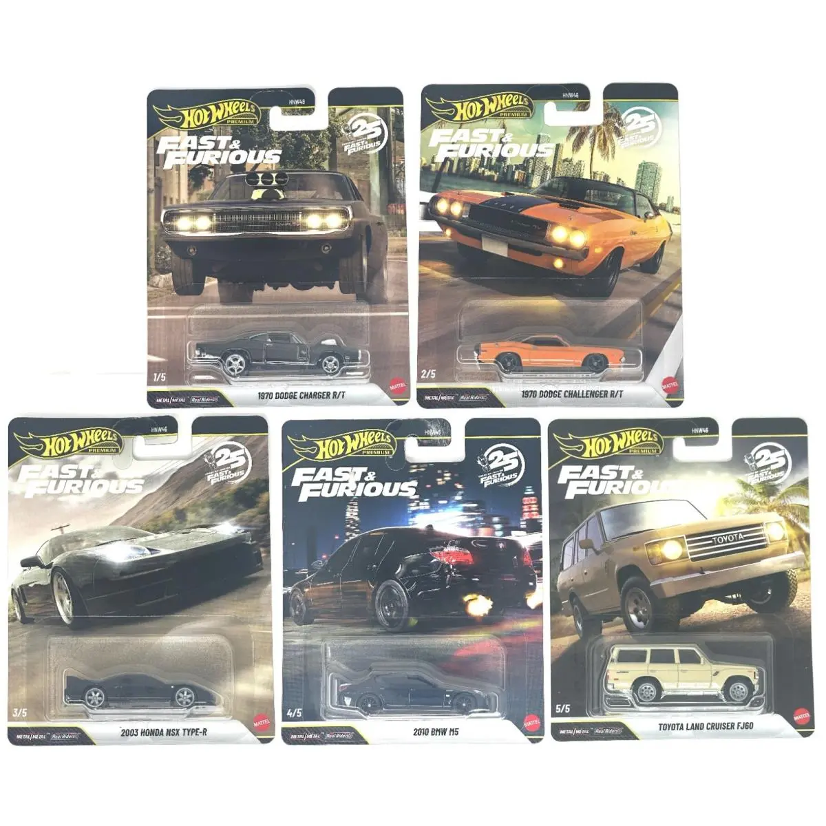 Hot Wheels 2026 Fast Furious 25th Anniversary Q Case 5 Car Set HNW46-956Q