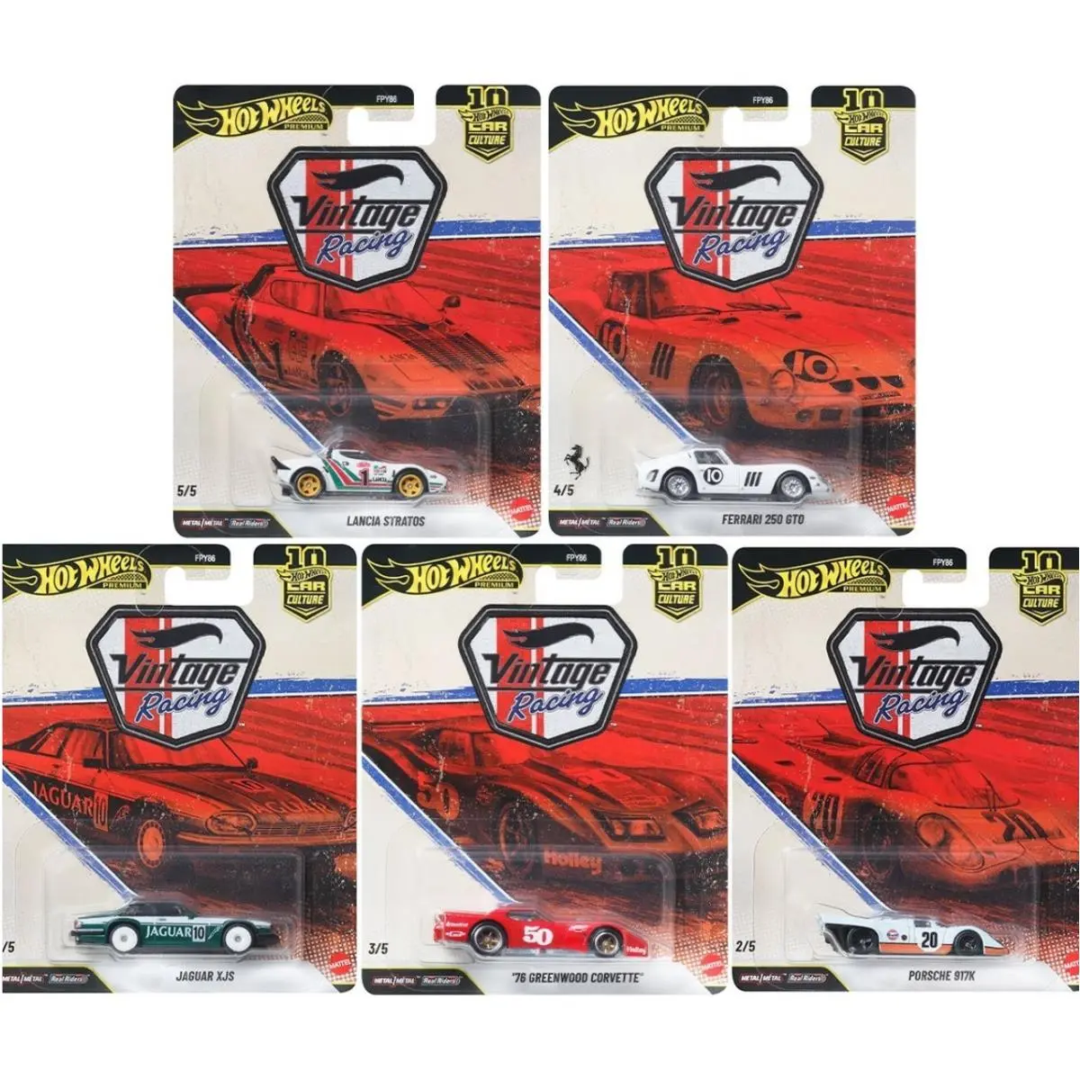 Hot Wheels Car Culture 2026 Mix 5 Vintage Racing Vehicles 5 Pack In-hand