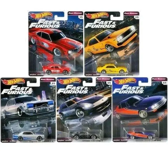 2019 Hot Wheels Fast Furious Premium Fast Rewind Complete Set of 5