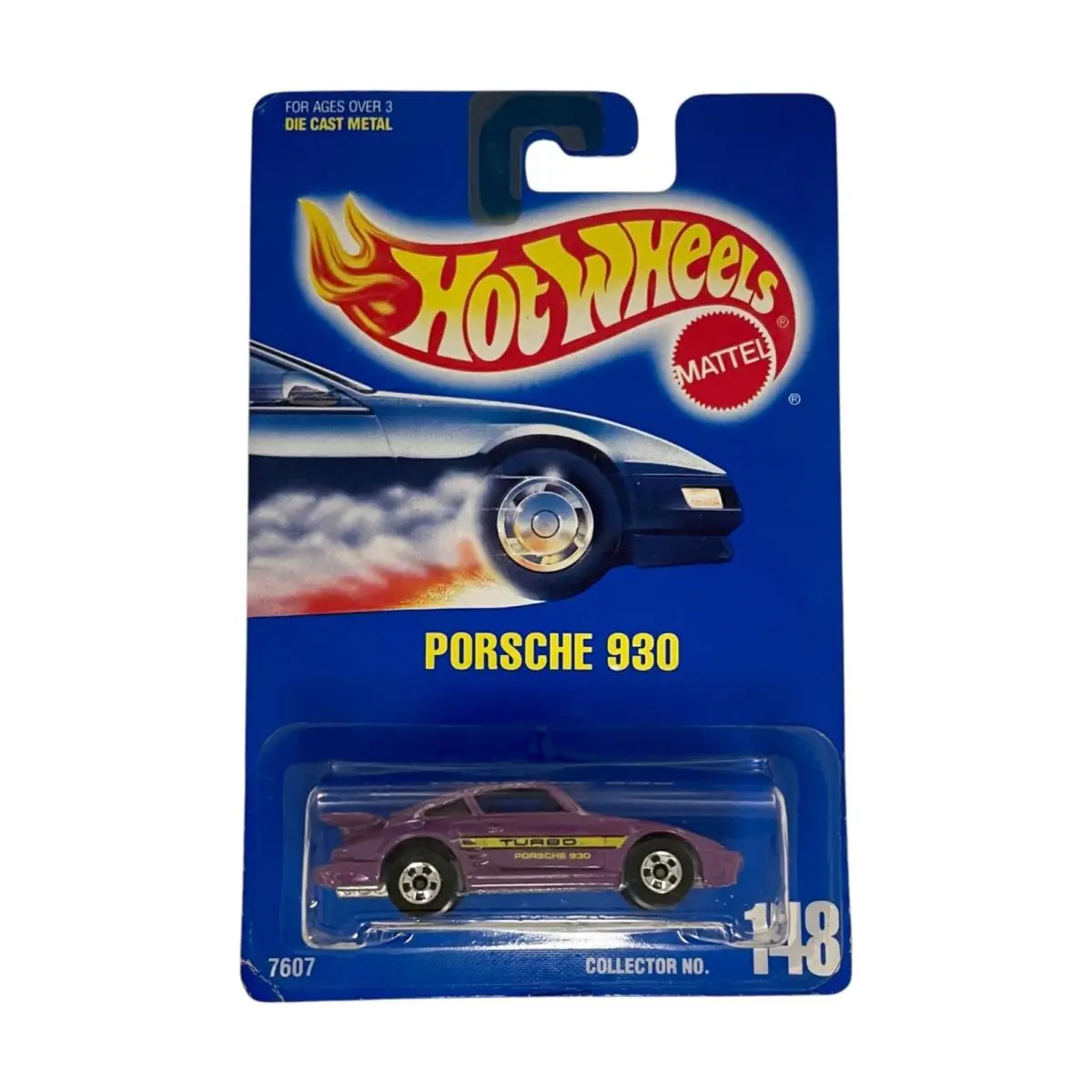 Hot Wheels 1991 Porsche 930 148 Blue Card Purple W/protector