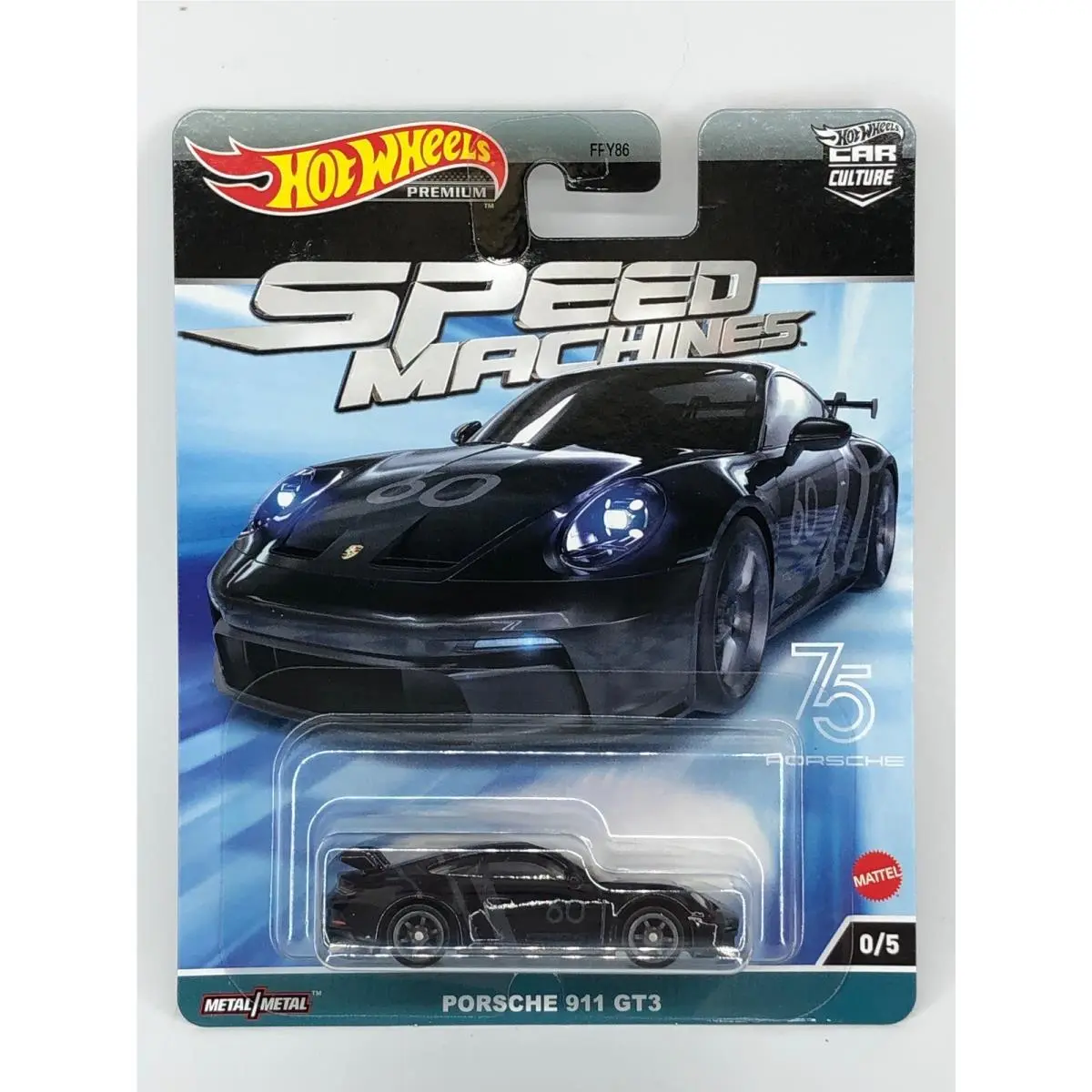 Hot Wheels Premium Porsche 911 GT3 Black Speed Machines 0/5 Chase