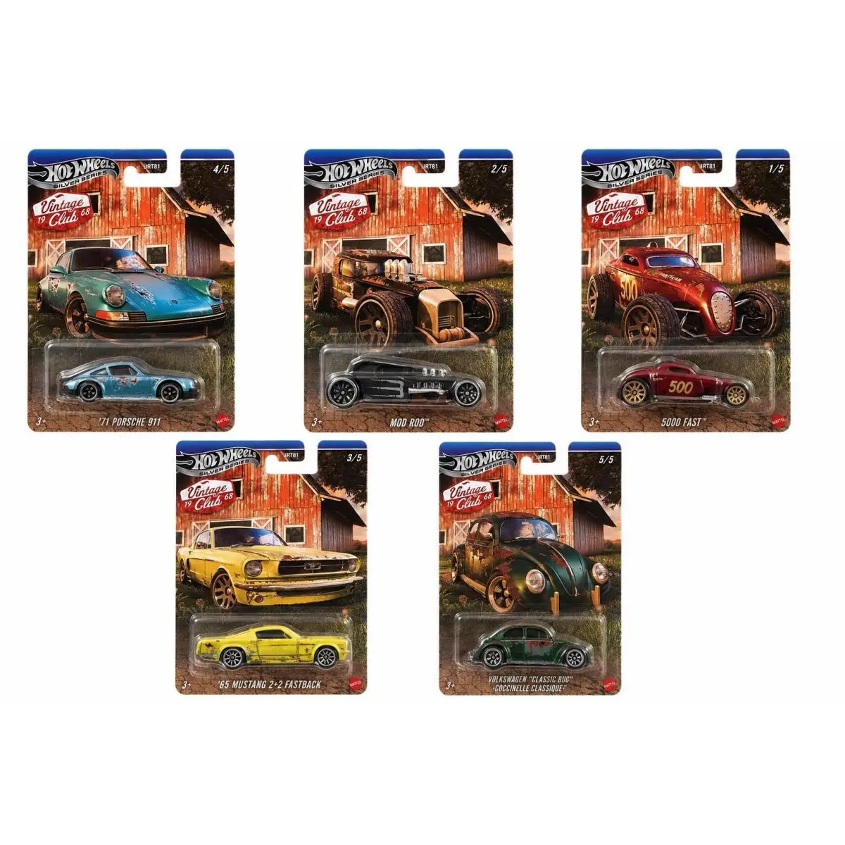 2025 Hot Wheels Silver Series 1968 Vintage Club Mustang Porsche 911