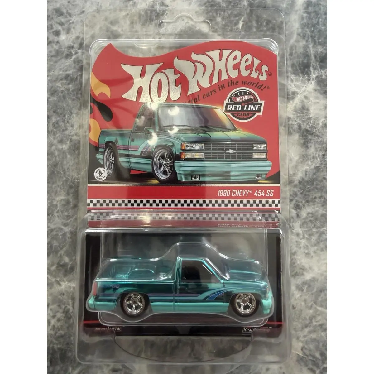 Hot Wheels 1990 Chevy 454 SS Teal Square Body Rlc and Shelby Cobra ￼