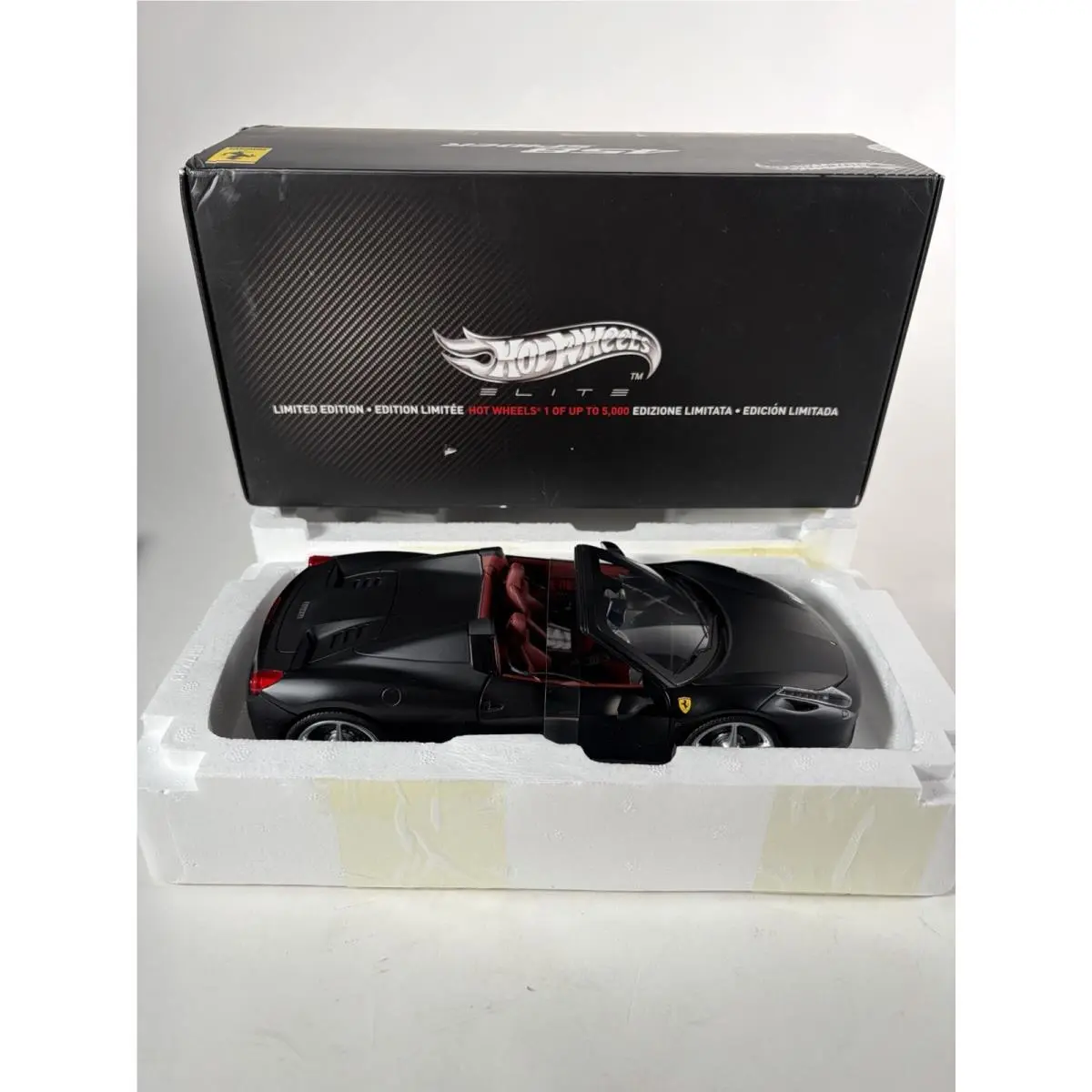 Hot Wheels Elite 1/18 Ferrari 458 Spider Matte Black Limited Edition