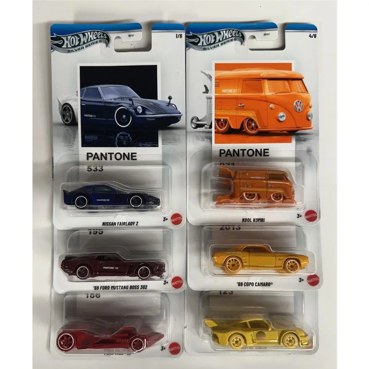 Pantone Complete 6 Car Set 2026 Hot Wheels Pantone Silver Series Case A T75