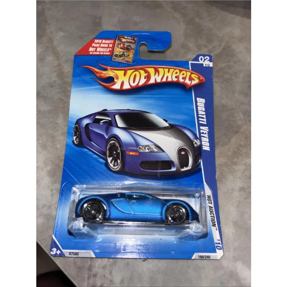 Hot Wheels 2010 Hot Auctions 2/10 Bugatti Veyron Satin Blue- EQ