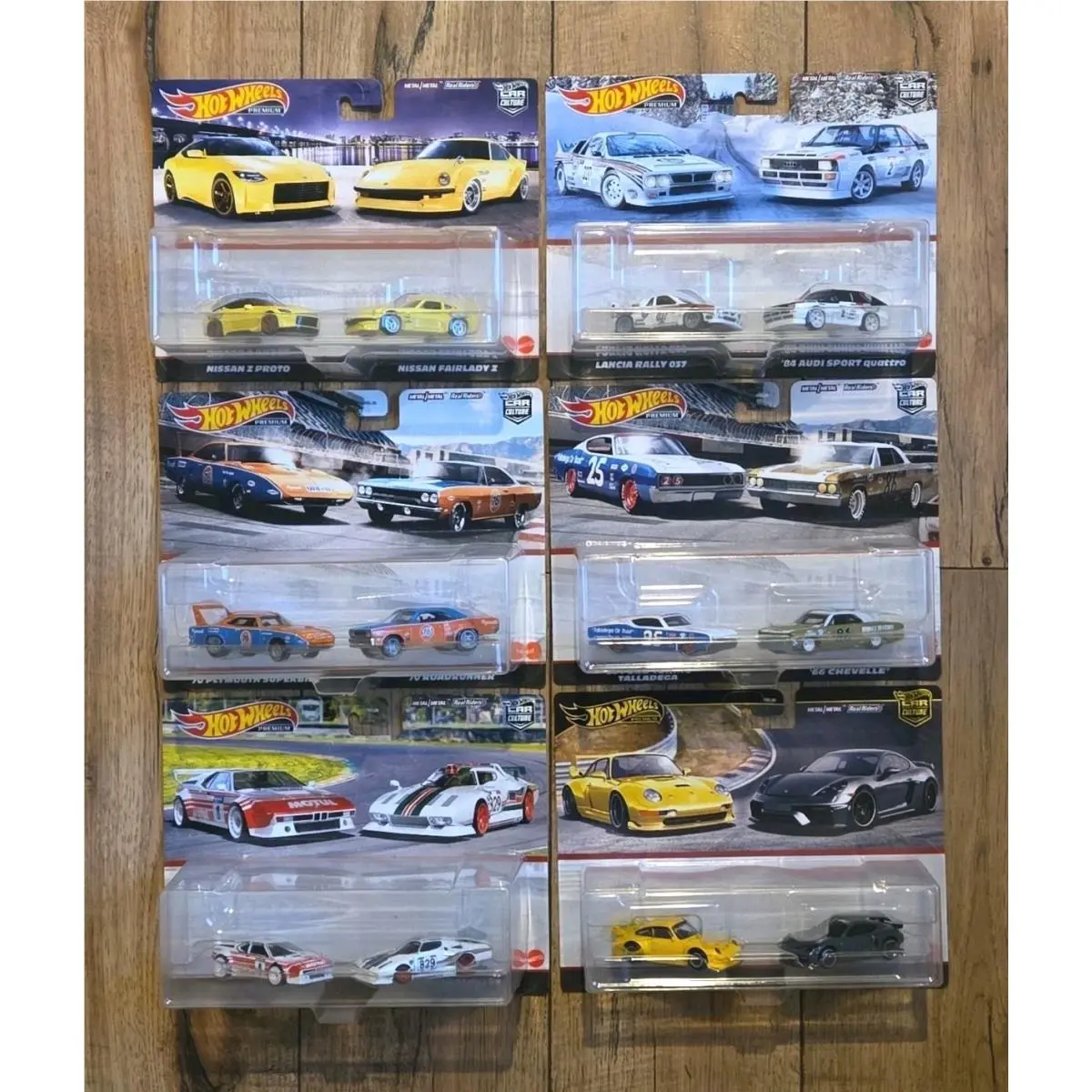 6 Hot Wheels Car Culture 2-Pack Porsche Nissan Bmw Ford Plymouth Audi
