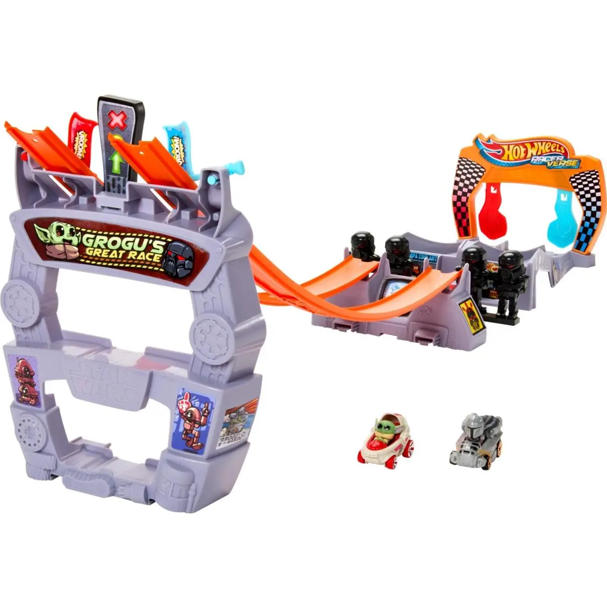 Hot Wheels Racerverse Grogu`s Great Race Star Wars Vehicles Track Set