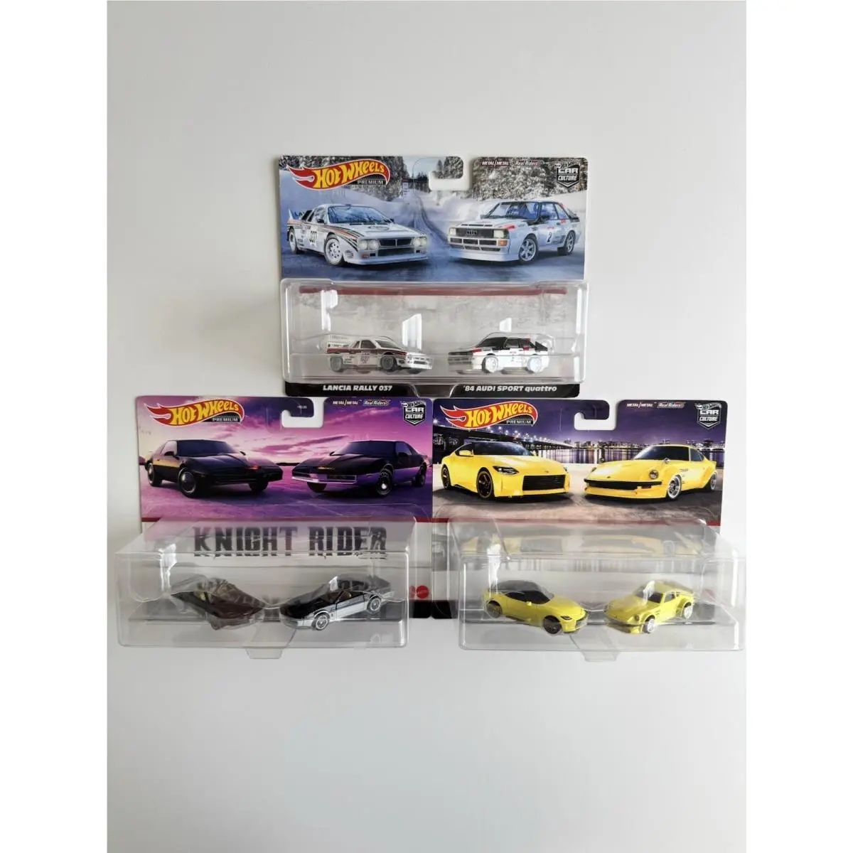 Hot Wheels Premium Car Culture 2 Pack - Lacia Audi Knight Rider Nissanz Set Of 3
