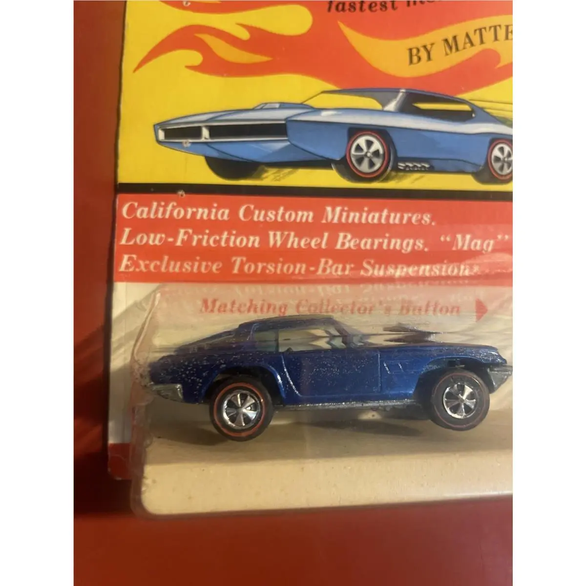 1969 Hot Wheels Redline Maserati Mistral - Blue- Blister Pack - HK