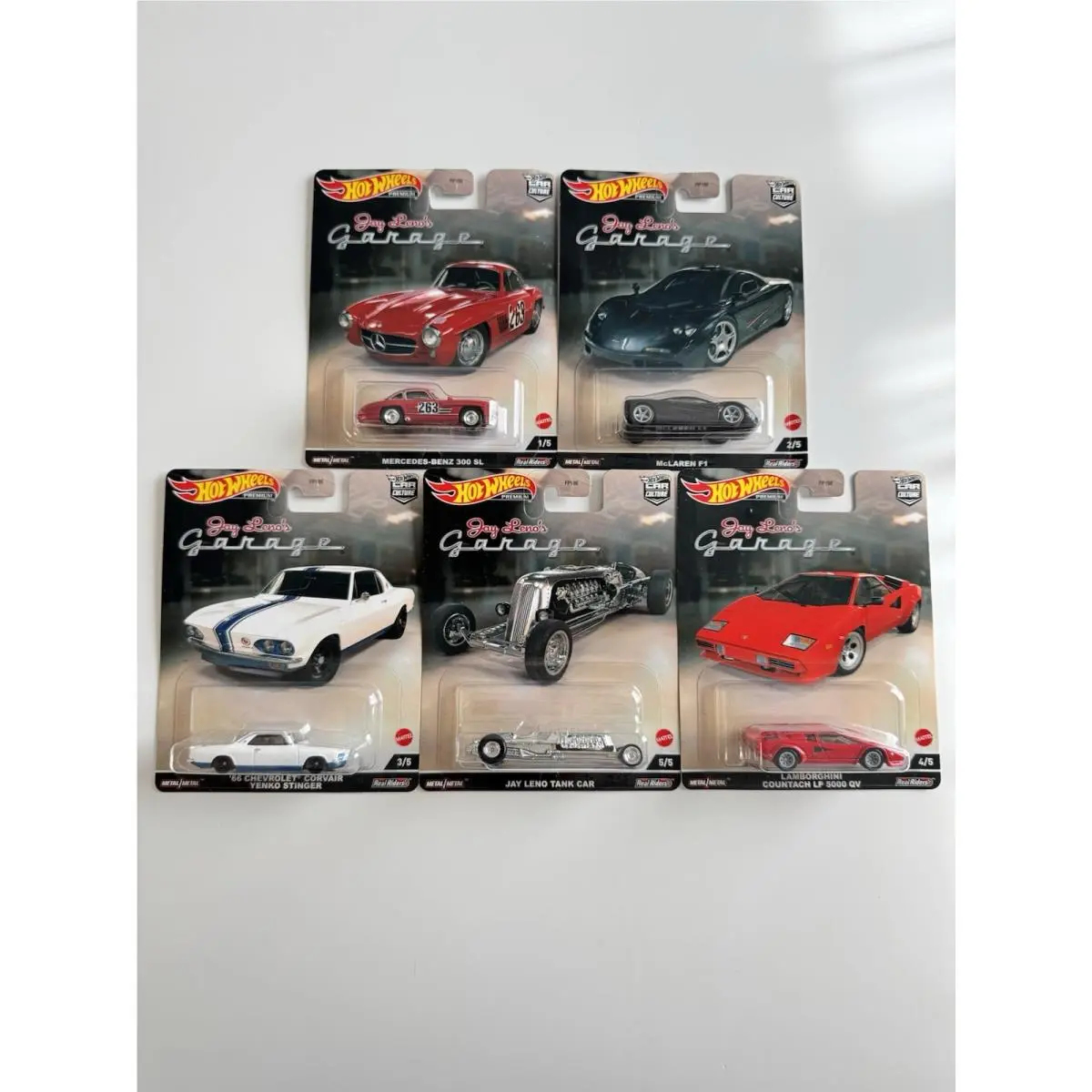 2022 Hot Wheels Premium Car Culture - Jay Leno`s Garage Set of 5