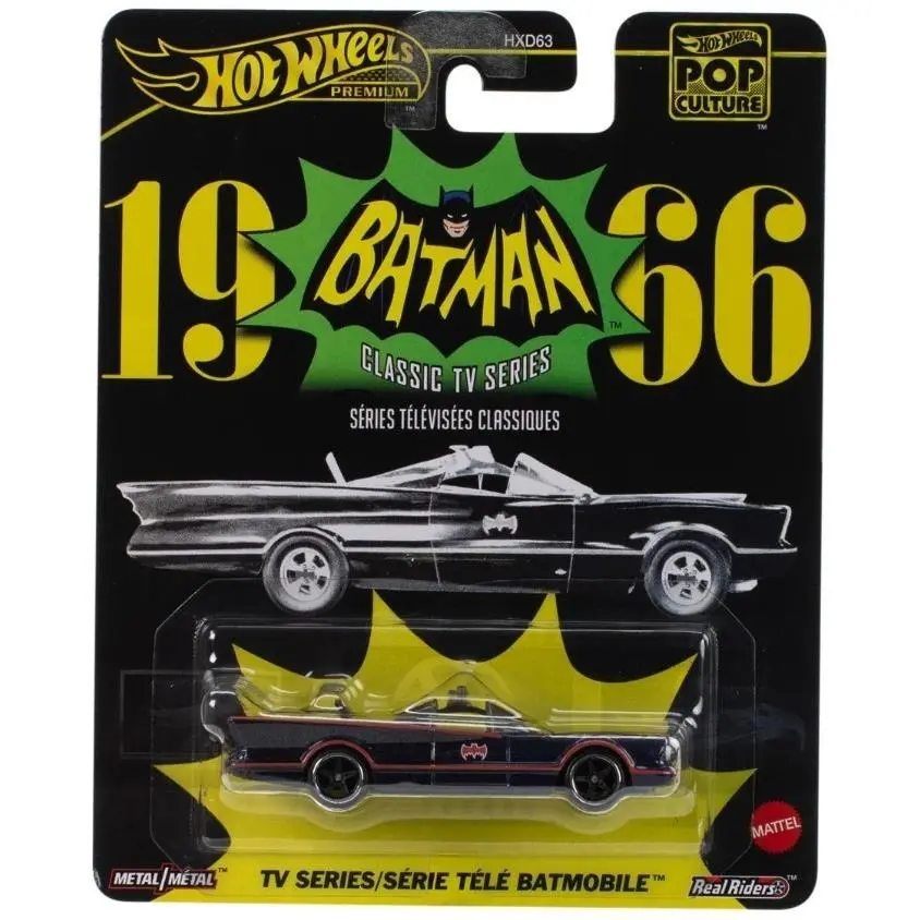 Hot Wheels Premium Pop Culture 1966 Batman Classic TV Batmobile JBL83 1:64