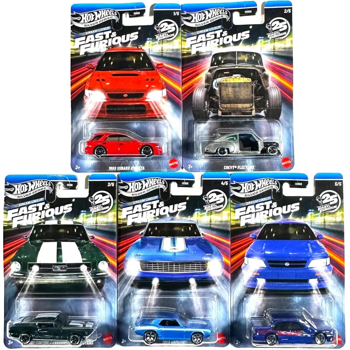 Hot Wheels 2026 Silver Series Fast Furious Dream Lineup 25 Years Set of 5