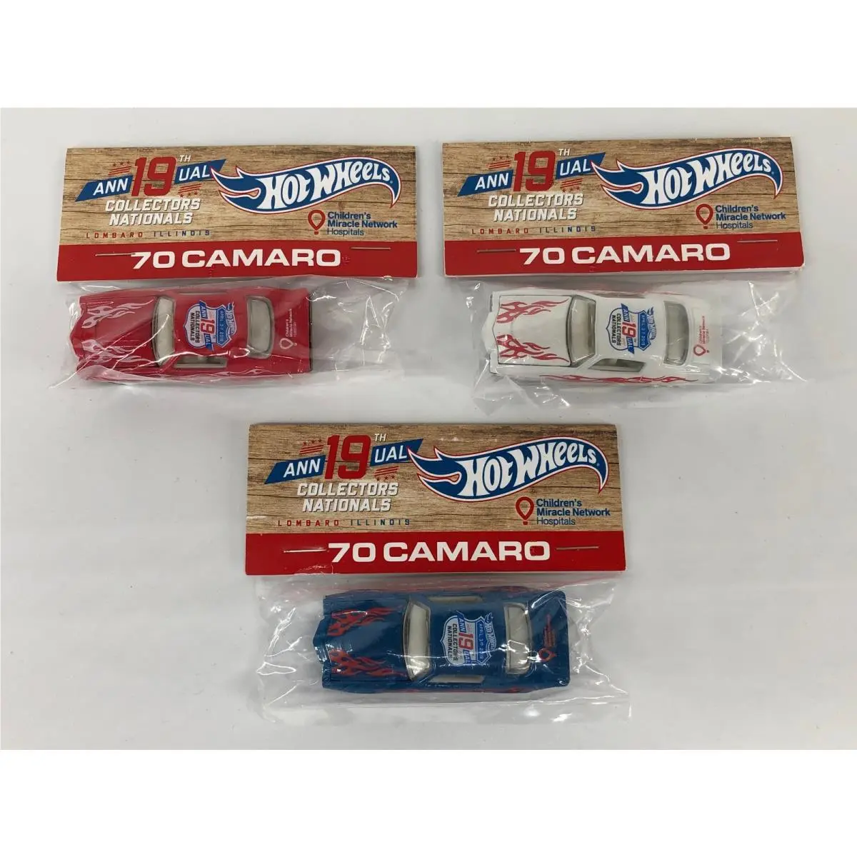 Hot Wheels 19th Nationals ’70 Camaro 3 Car Baggie Set
