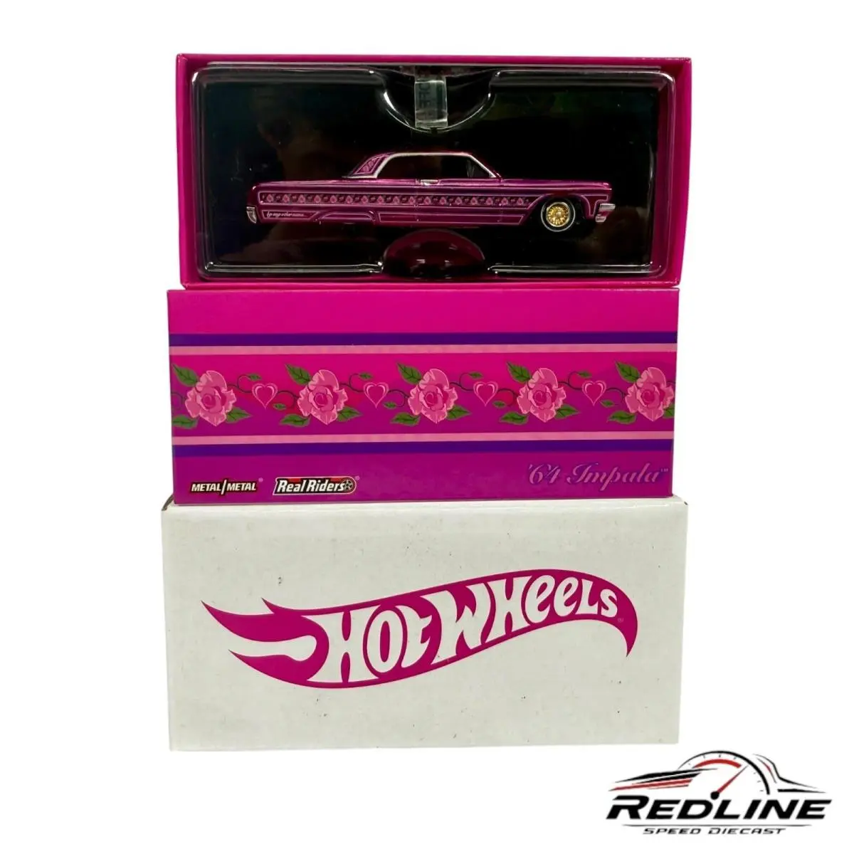 Hot Wheels 2021 Rlc Chevrolet 64 Impala Low Rider Pink Gypsy Rose 818/20K H31 - Pink