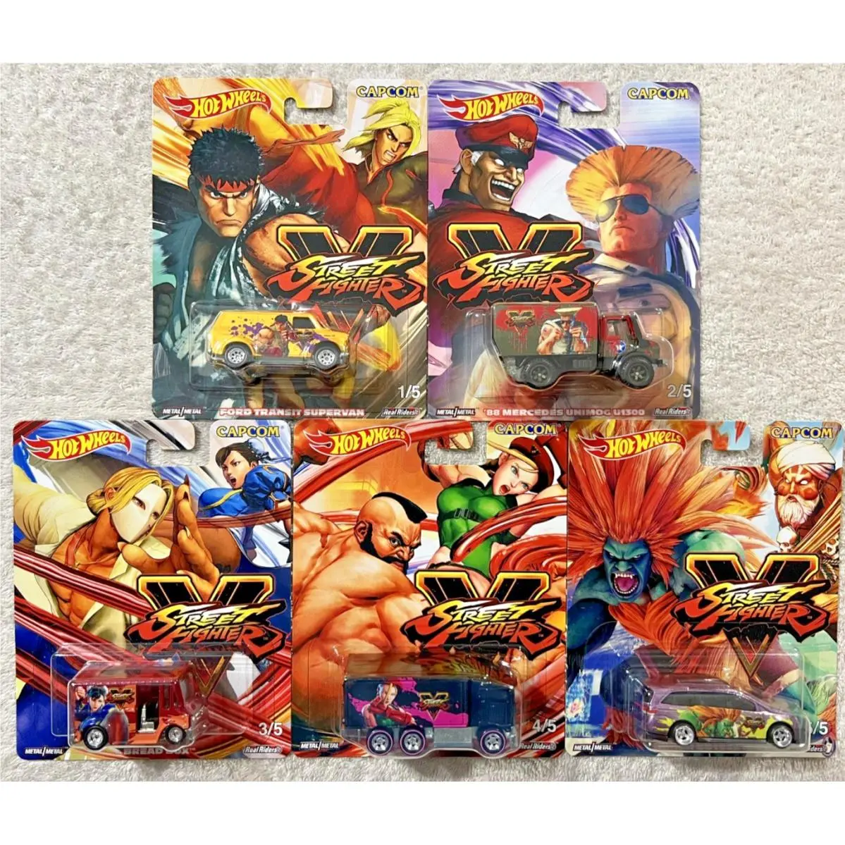 2018 Hot Wheels Premium Street Fighter Set OF 5