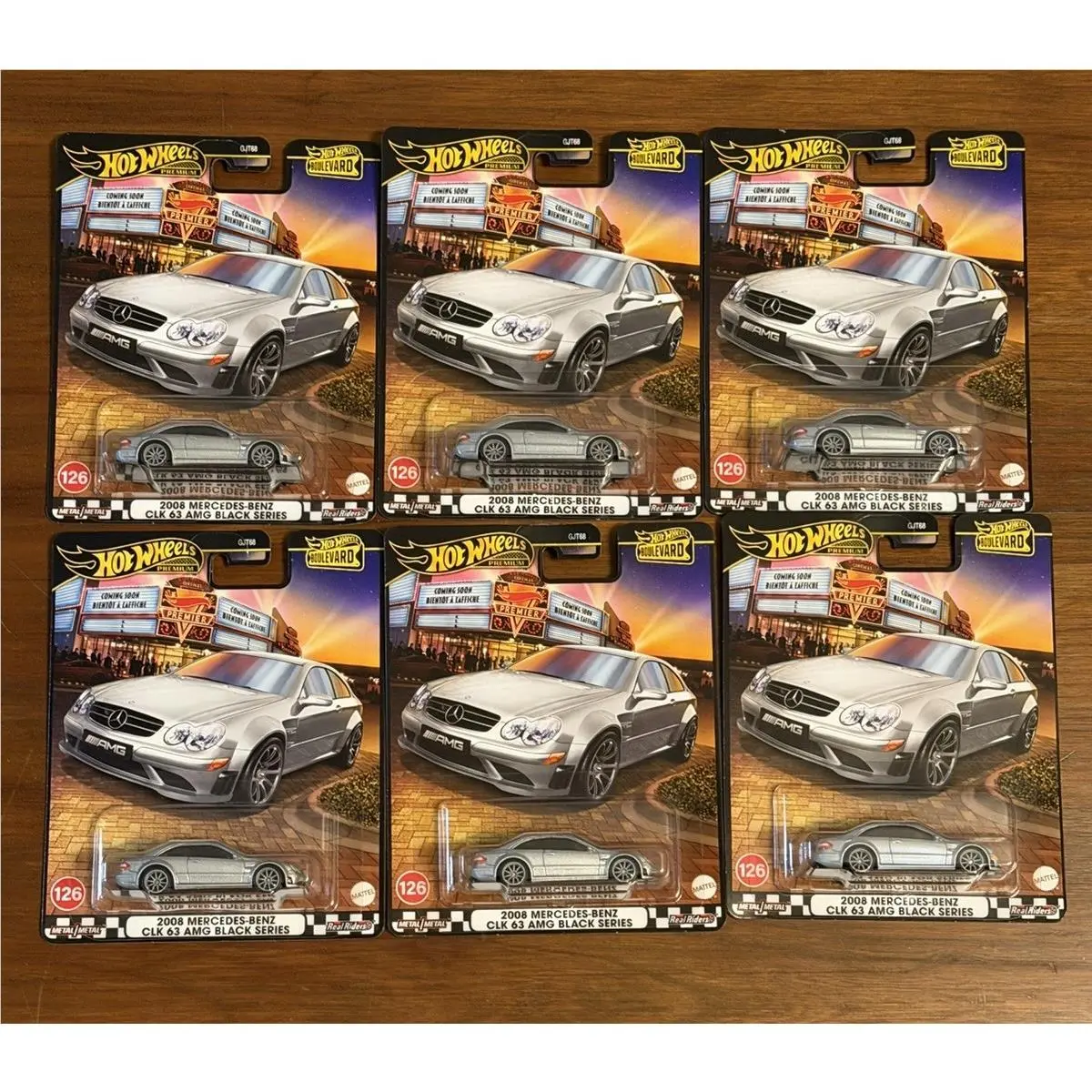 Lot Of 6 Hot Wheels Premium Blvd 2008 Mercedes-benz Clk 63 Amg Black Series