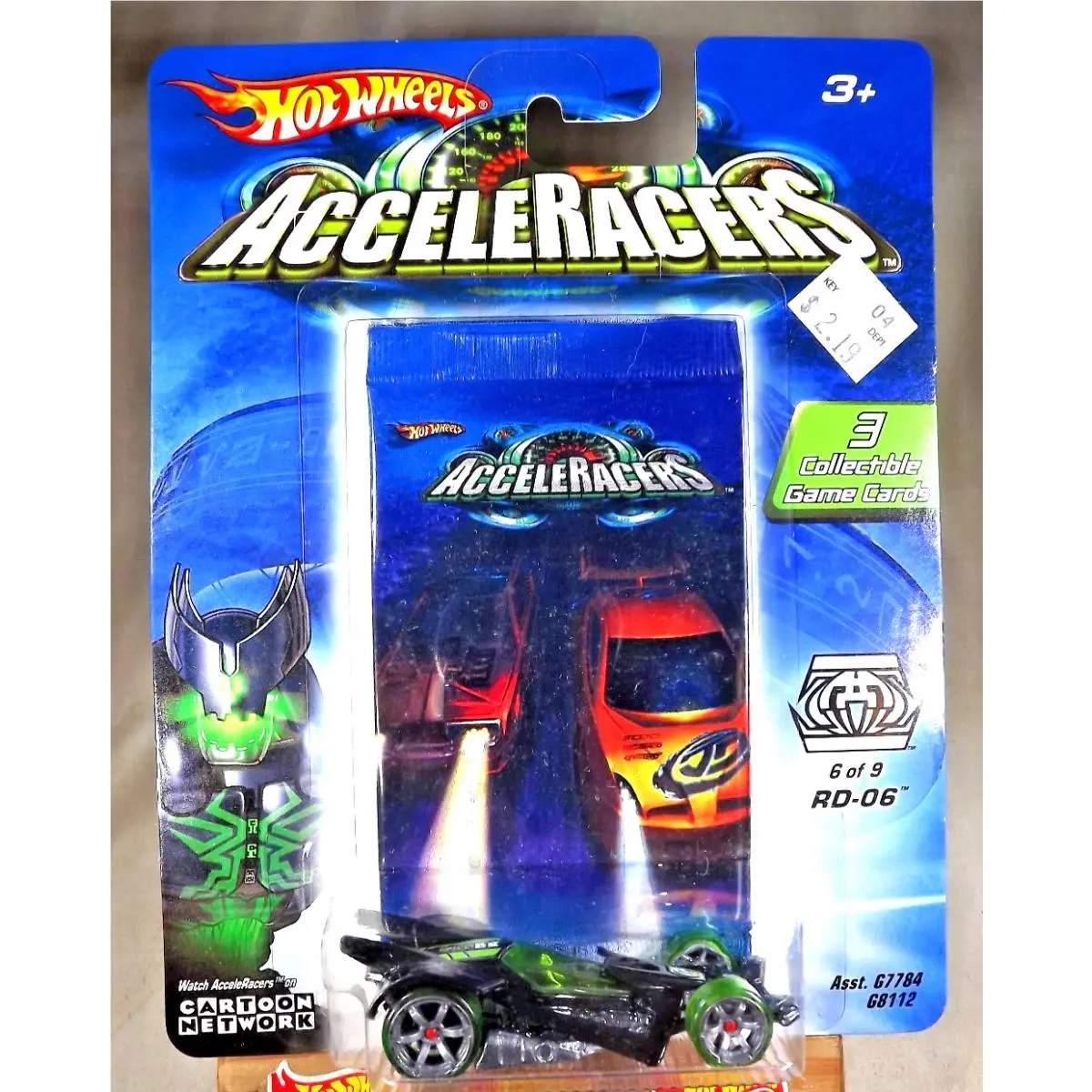 2004 Hot Wheels Acceleracers 6/9 Racing Drones RD-06 Black-green w/GreenWhlsA6Sp