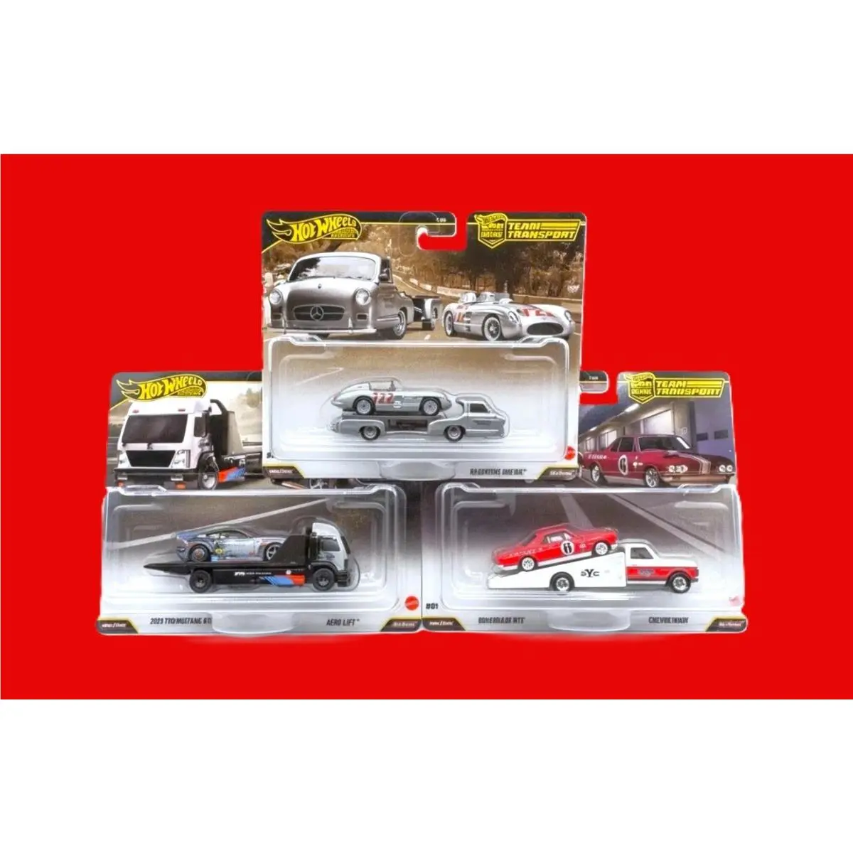 X-3 2026 Hot Wheels Team Transport Mustang Rtr Mercedes Chevrolet Corvair