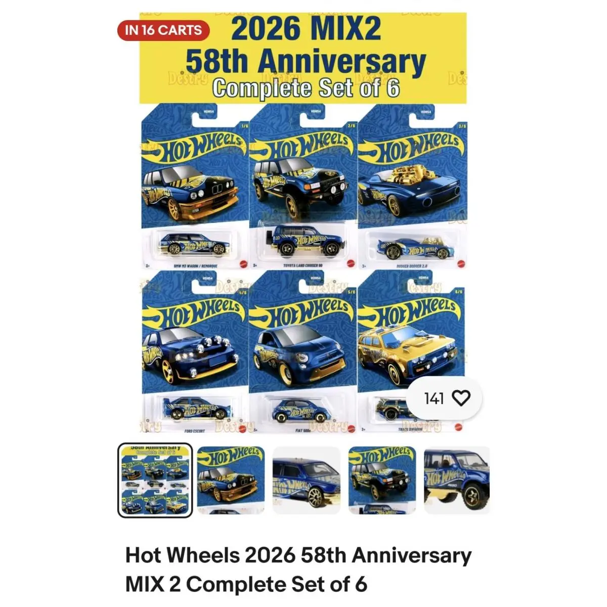 Hot Wheels `25 `26 Anniversary Sets 12 Cars Total Including 2 Chase Cars