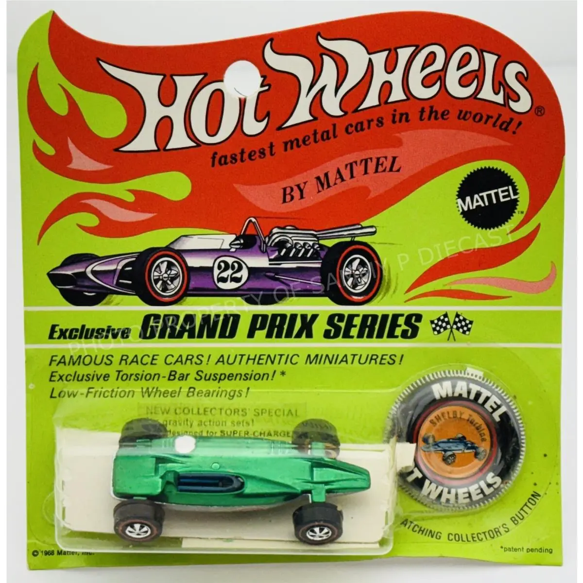 Hot Wheels Redline Shelby Turbine Green HK Black Interior in Blisterpack
