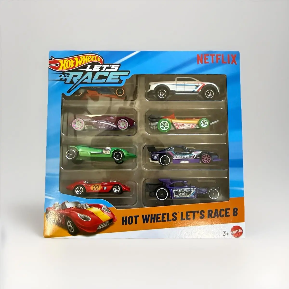 Hot Wheels 2025 Mainline Hot Wheels Lets Race 8 Pack Gt-scorcher Dragon Blaster