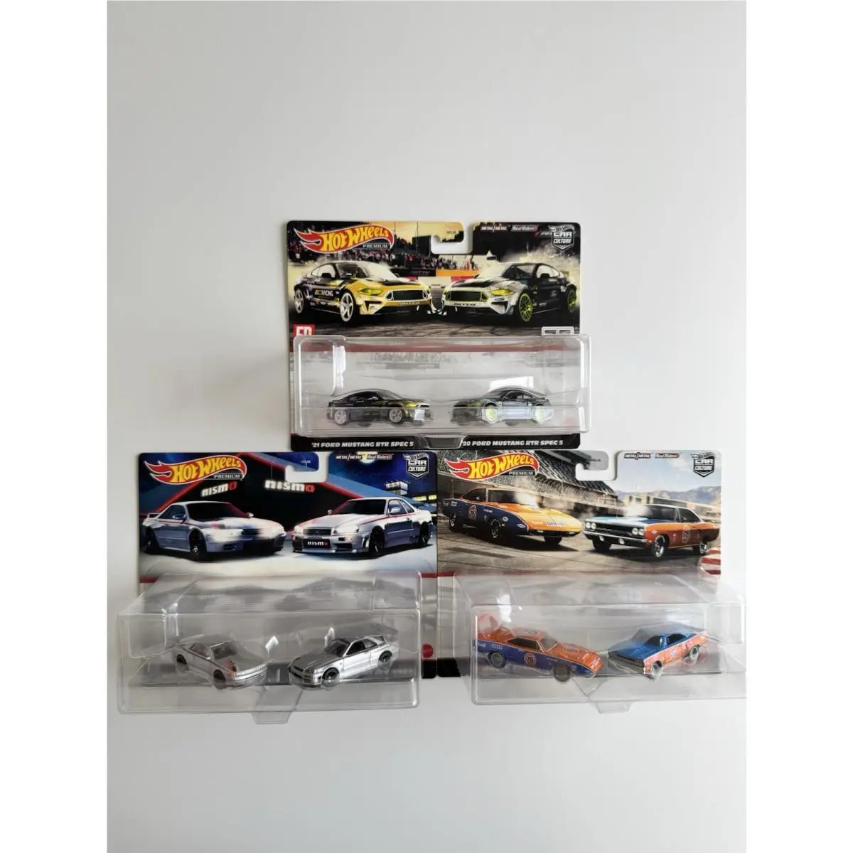 Hot Wheels Premium Car Culture 2 Pack - Mustang Skyline Plymouth - Set of 3