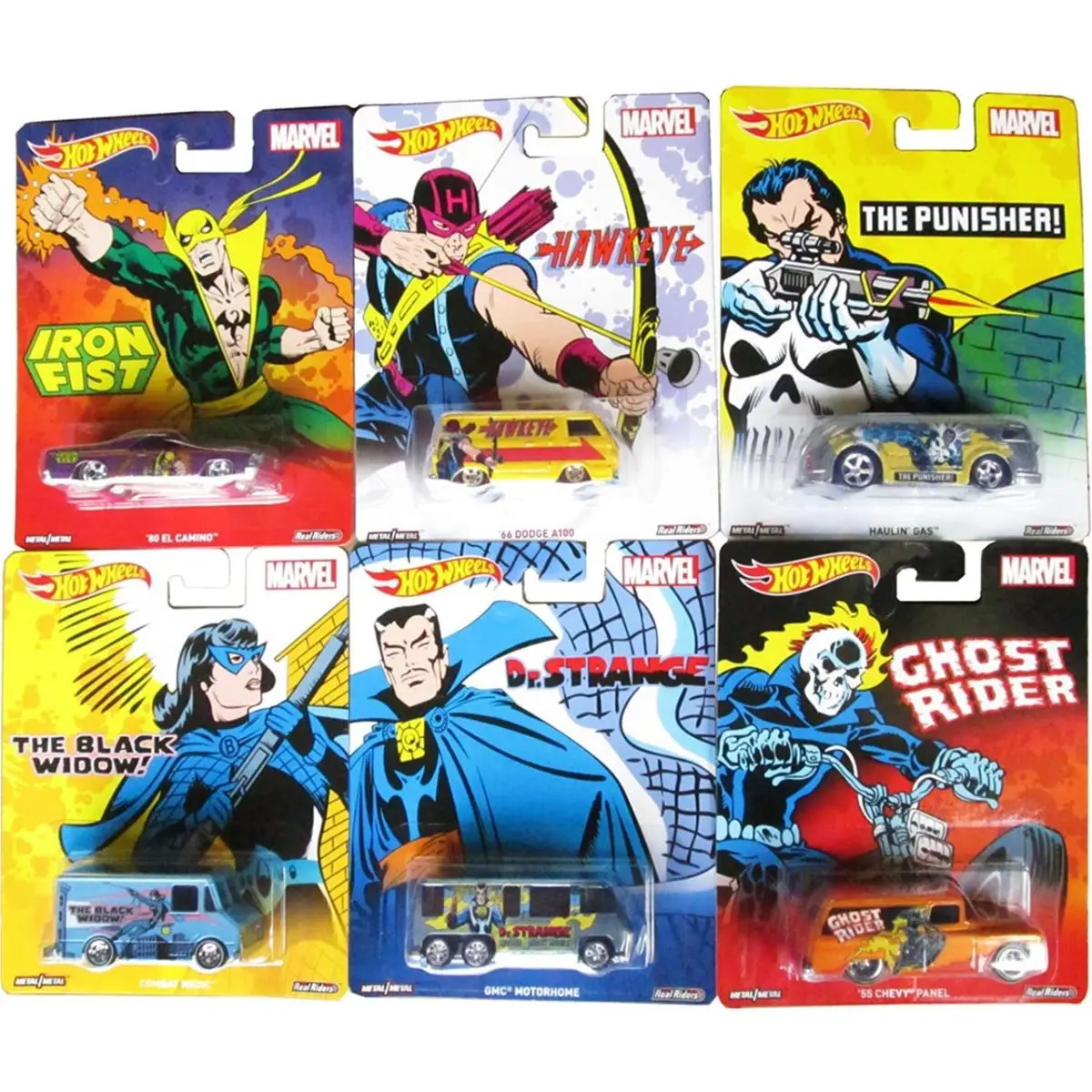 Hot Wheels Pop Culture Marvel Comic Heroes Complete Bundle of 6