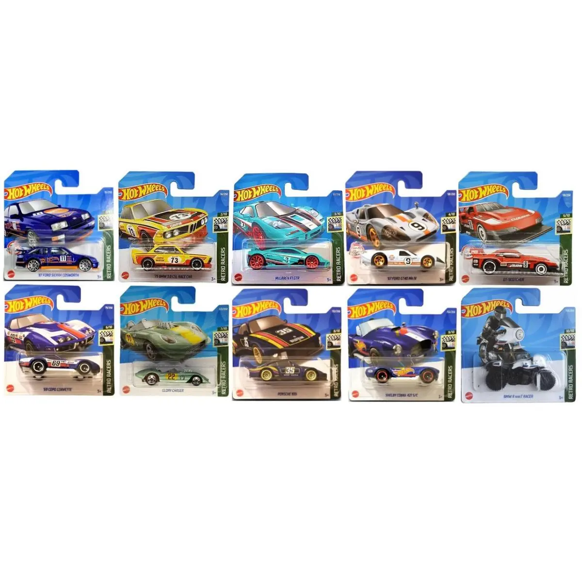 Hot Wheels Retro Racers 10-Pack Die-cast Vehicles HKL77-9796