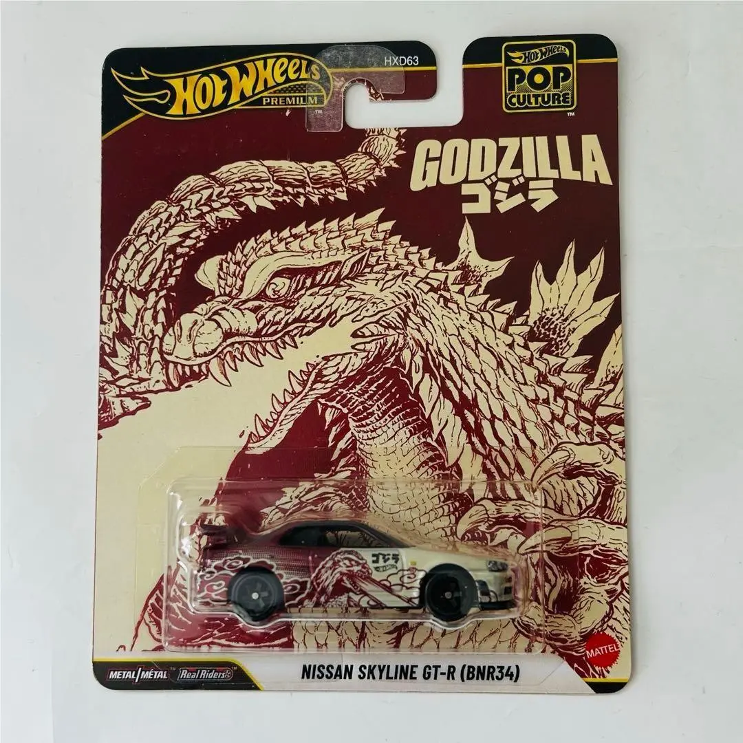 Hot Wheels Premium Pop Culture Godzilla Nissan Skyline Gt-r BNR34 Diecast Car