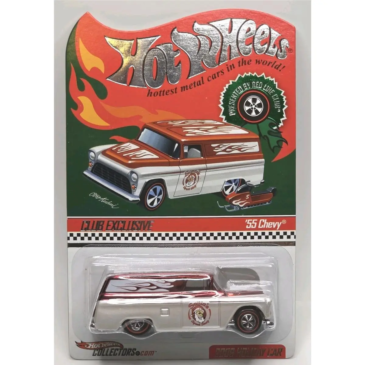 Hot Wheels 2009 Rlc Holiday Car `55 Chevy Panel with Snowmobile 3143/6000