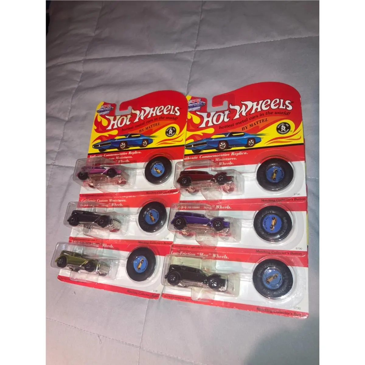 1993 Hot Wheels Vintage Collection Retro Twin Mill Redline Lot of 6 on Cards
