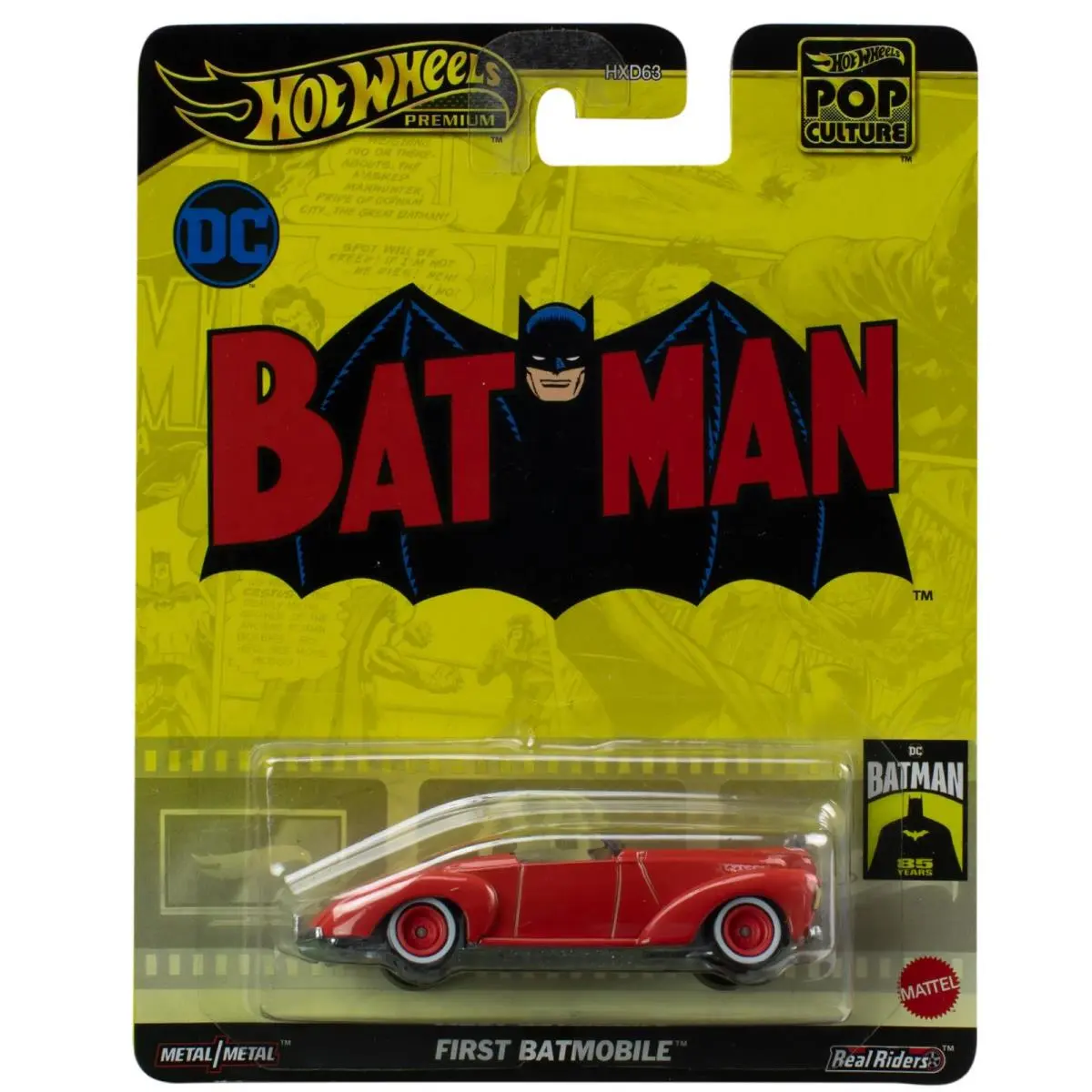 Hot Wheels Premium Pop Culture First Batmobile 1 64 Scale Diecast Vehicle