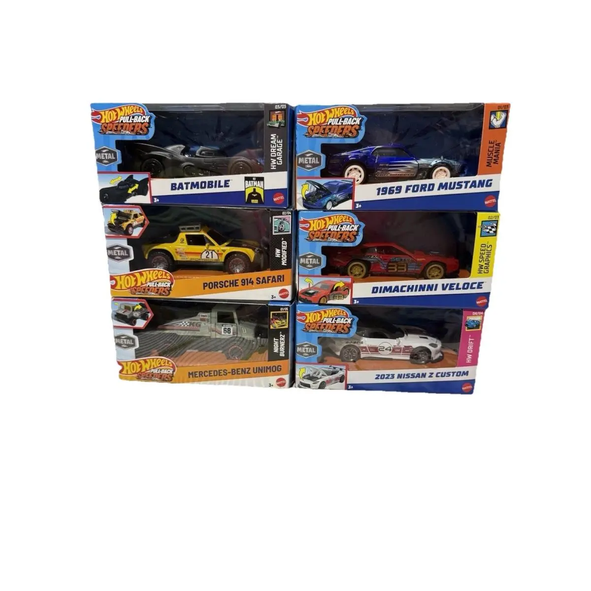 Hot Wheels Pull Back Speeders Diecast Cars 6 Pack Collectors