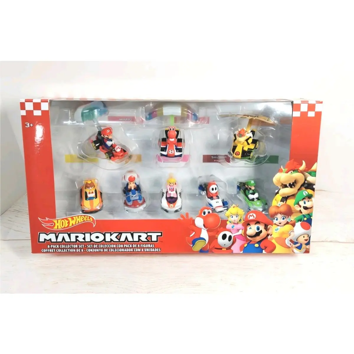 Hot Wheels Mario Kart Glider Vehicle 8-Pack Collector Set Bowser Peach Daisy