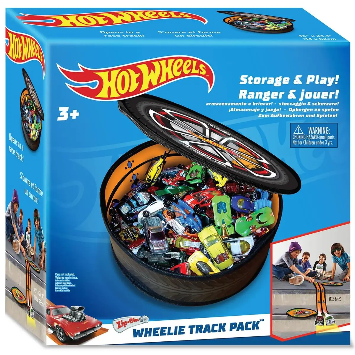 Tara Toy: Zipbin Wheelie Track Pack - Unzips Into A Racetrack Mat Holds 100