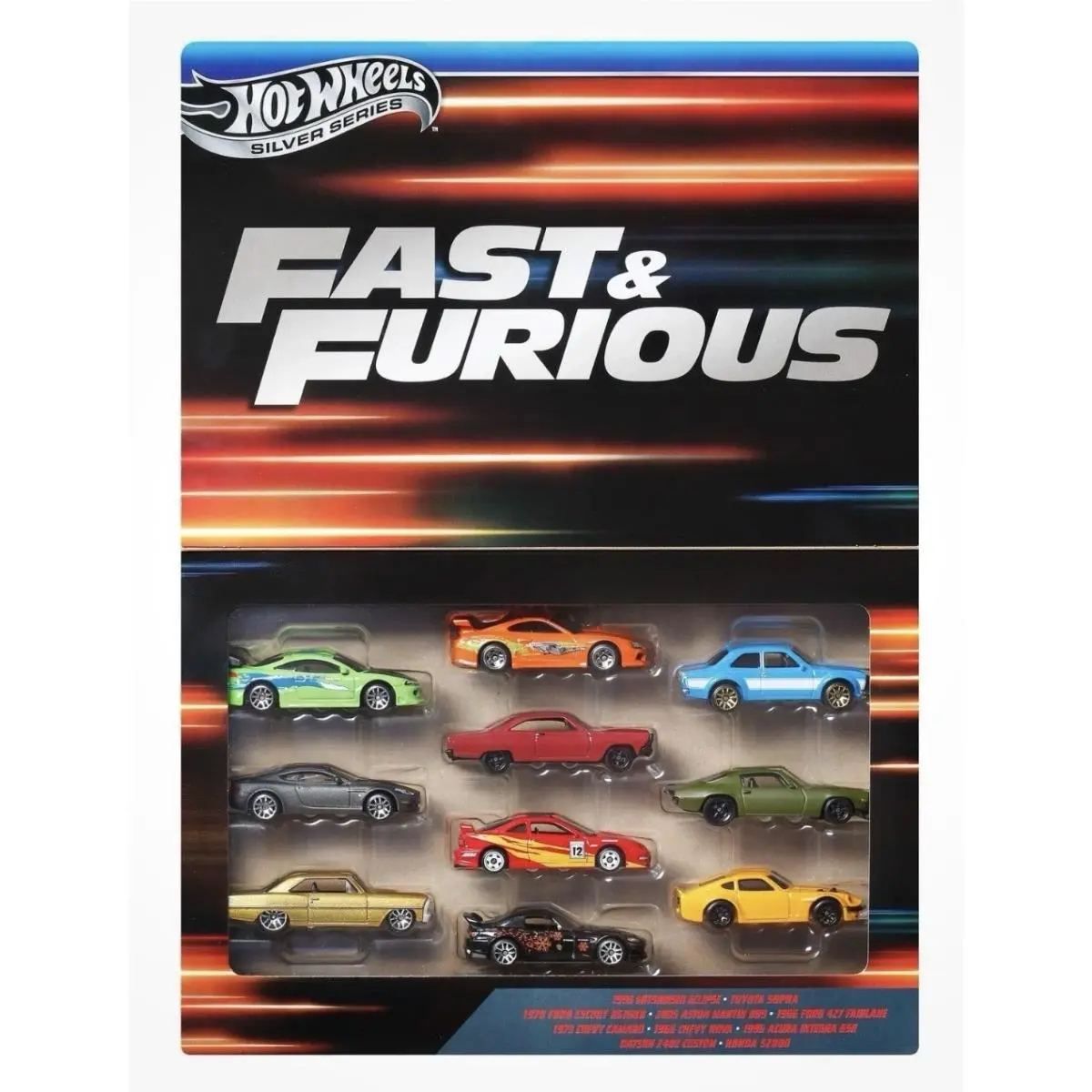 Hot Wheels 2025 Silver Series Fast Furious 10-Car Box Set Exclusive Die-cast