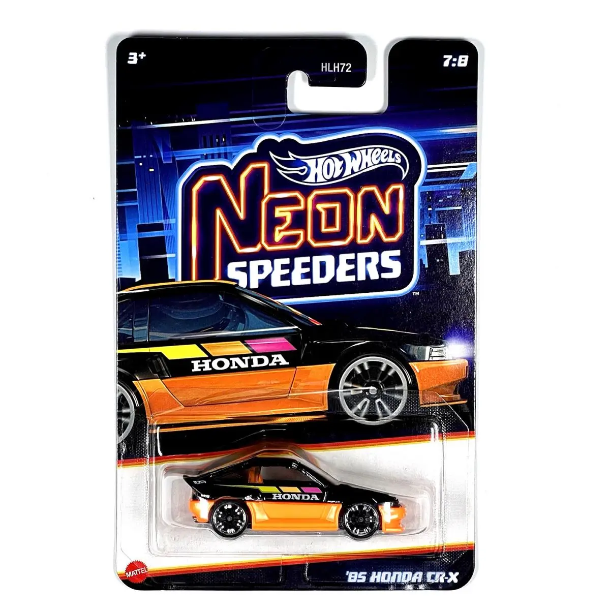 Hot Wheels Neon Speeders 1985 Honda Civic Cr-x Jdm Chase 1:64 Diecast